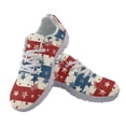 thumbnail image 2 of COEQINE Women Sneakers Tennis Shoes Fashion Sport Gym Jogging Tennis Fitness Sneaker White Sole Girls Training Athletic Footwear for 4th of July, Vintage Star Stripe US Flag, 2 of 7