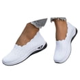 thumbnail image 3 of EliteGoogv Womens Slip On Sneakers Breathable Mesh Round Toe Walking Shoes For Women Summer Lightweight Footwear White US:9.5, 3 of 6