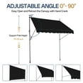 thumbnail image 2 of IVV 78.7"D x 59.1"W Manual Retractable Awning, Outdoor Patio Sunshade Shelter w/ Height Adjustable 78-118in Support Pole, UV 50+ Protection, NO Drilling Awings for Backyard (Black), 2 of 8