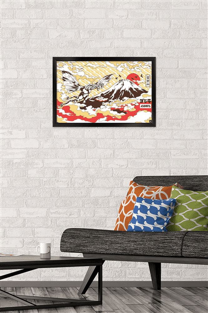 Godzilla - Mountain Wall Poster, 14.725" x 22.375", Framed