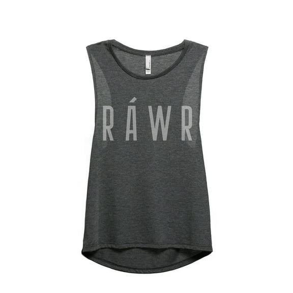 RAWR Only (Height is off, measured by letters and not ' ) Women's Fashion Sleeveless Muscle Workout Yoga Tank Top Charcoal Gr