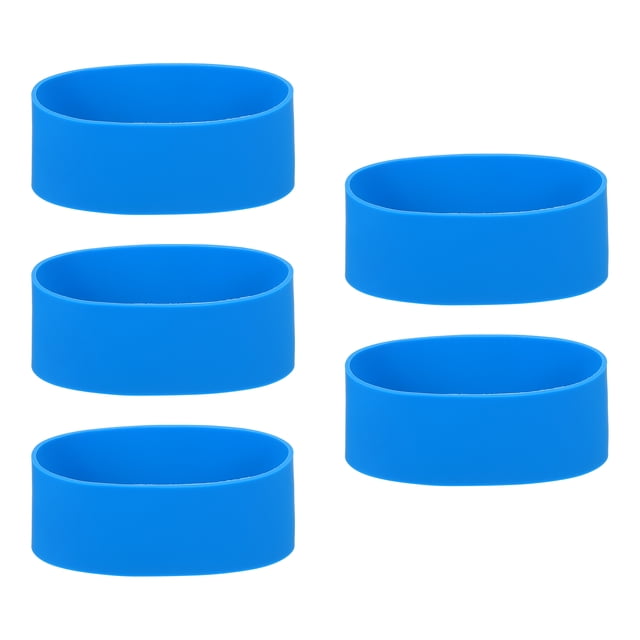 5Pcs Silicone Rubber Bands Non-slip 4.33 Inch for Art, Blue