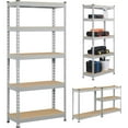thumbnail image 3 of 27.5 x 12x 60 Inch 5-Tier Utility Shelves, Metal Storage Shelves, Adjustable Shelving Units, Boltless Assembly, Garage Shelves, Shed Shelving for Warehouse, Garage Shed, Basement- Light Gray, 3 of 7