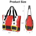 thumbnail image 3 of Tote Bag for Women - Red Christmas Santa Costume Pattern Shoulder Bag - Large Utility Work Duffle Bag with Zipper Handbag for Travel, Work, Sprots, 3 of 5