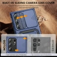 thumbnail image 3 of for Samsung Galaxy S24 Ultra Case with Slide Camera Cover, Rugged Heavy Duty Shockproof Protective Phone Case with Ring Kickstand, Blue, 3 of 7