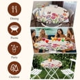 thumbnail image 7 of Tulips Spring Floral Round Tablecloth, Fitted Table Cover with Elastic for 36"-44" Round Tables, Pastoral Flowers Butterfly Rustic Table Cloth Outdoor Indoor Dinning Party Waterproof Tablecloths, 7 of 7