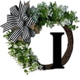 thumbnail image 2 of Tuvgenk Wreath Front Door Spring Wreath White Plastic 15 inch Letter I Artificial Flower Circular Decor Home Decor, 2 of 2