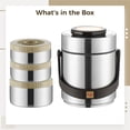 thumbnail image 4 of Termo para comida caliente, contenedor de alimentos con aislamiento de 3 capas, lonchera de boca ancha, acero inoxidable 304, capacidad de 2 L, aislamiento al vacío durante 8 horas, ideal para el trab, 4 of 5