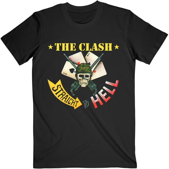 Men's Clash Straight To Hell Single Slim Fit T-shirt Small Black