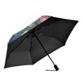 thumbnail image 2 of FORMRS Travel Umbrella Folding Auto Open Close Windproof Rain UV Protection, Green Floral Wave, 2 of 8