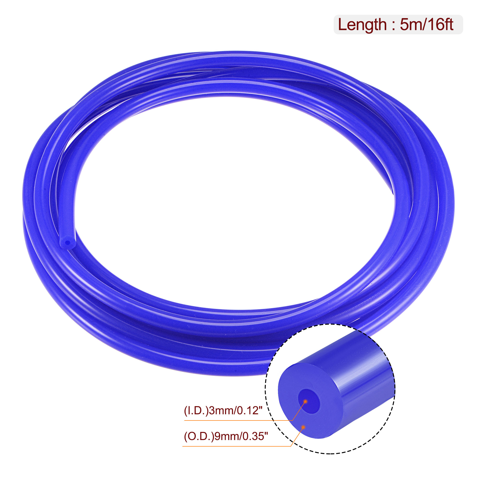 Unique Bargains High Temperature Vacuum Silicone Tubing Hose Blue 1/8"