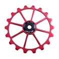 thumbnail image 4 of 18T Aluminum Ceramic Sealed Bearing Jockey Wheel Roller Rear Derailleur Pulley with Installation Hole Adapter Tubes - Red, 72mm, 4 of 10