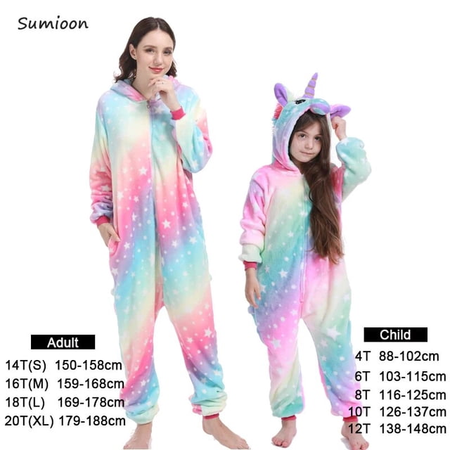 Kigurumi-Pijamas de unicornio para niñas, ropa de dormir de invierno con animales, Panda, cerdo, mono de Navidad, conjuntos de Pijamas para bebés