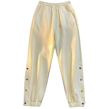 

Ziloco Fashion Women Drawstring Casual Solid Elastic Waist Pocket Comfortable Long Pants pajama pants Beige L