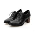 thumbnail image 1 of Spring Mid-heeled Shoes Retro Carved Oxford Shoes, 1 of 3