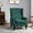 Green, variant on HOMCOM Button-Tufted Accent Chair with High Wingback, Rounded Cushioned Armrests and Thick Padded Seat, Dark Green