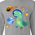 thumbnail image 4 of Inktastic Tyrannosaurus Rex Vs. Meteor Fun Space Dinosaur Long Sleeve T-Shirt, 4 of 5