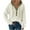 White, variant on Wancir Hoodies for Women Waffle Knit Long Sleeve Drawstring Button V Neck Casual Pullover Sweatshirt Hooded Tops
