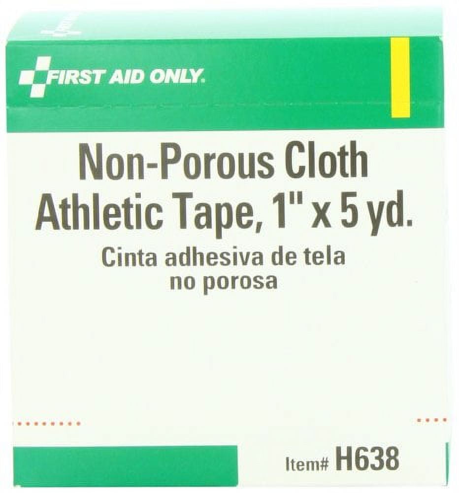 First Aid Only Athletic Tape, White, 1 in. W, 5 in. L, PK10 H638