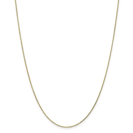 10k Yellow Gold .95mm Link Cable Necklace Chain Pendant Charm Round Gifts For Women For Her