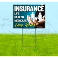 thumbnail image 1 of Insurance Life Health Medicare Low Rates (18" x 24") Yard Sign, Includes Metal Step Stake, 1 of 6