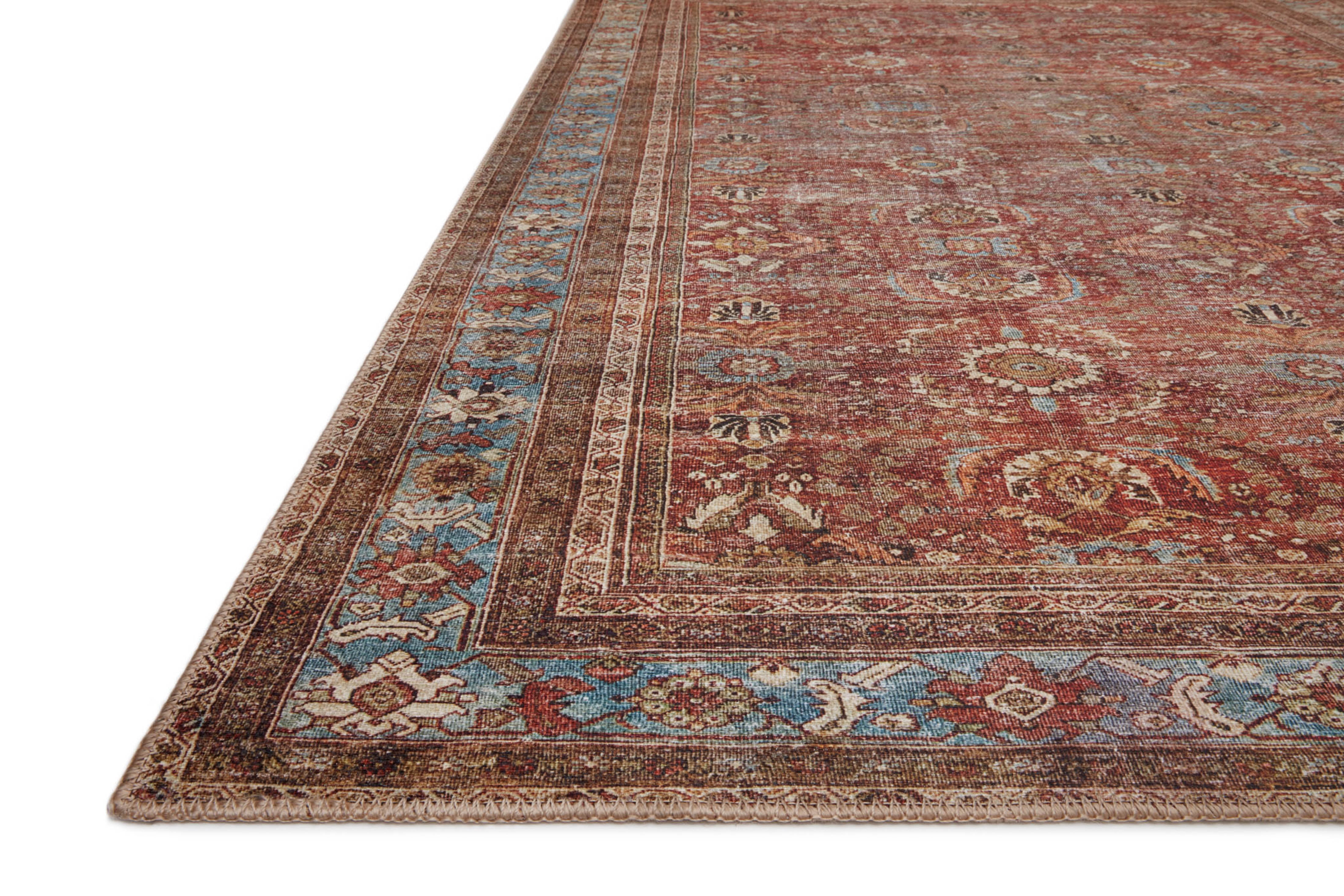Echo Loom Anabella Brick / Blue 8'-6" x 11'-6" Area Rug