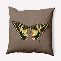 Simply Daisy 18-inch Square Rare Swallowtail Poly Throw Pillow, Brown Qty 1