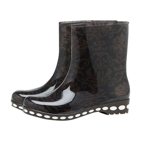 

Nmnitkp Rain Boots Premium Material Waterproof Womens Rain Boots insulated Lightweight Rubber fashion Wellies in Gardening Warm and Comfortable Wide Calf Rain Boots with Glossy in Outdoor