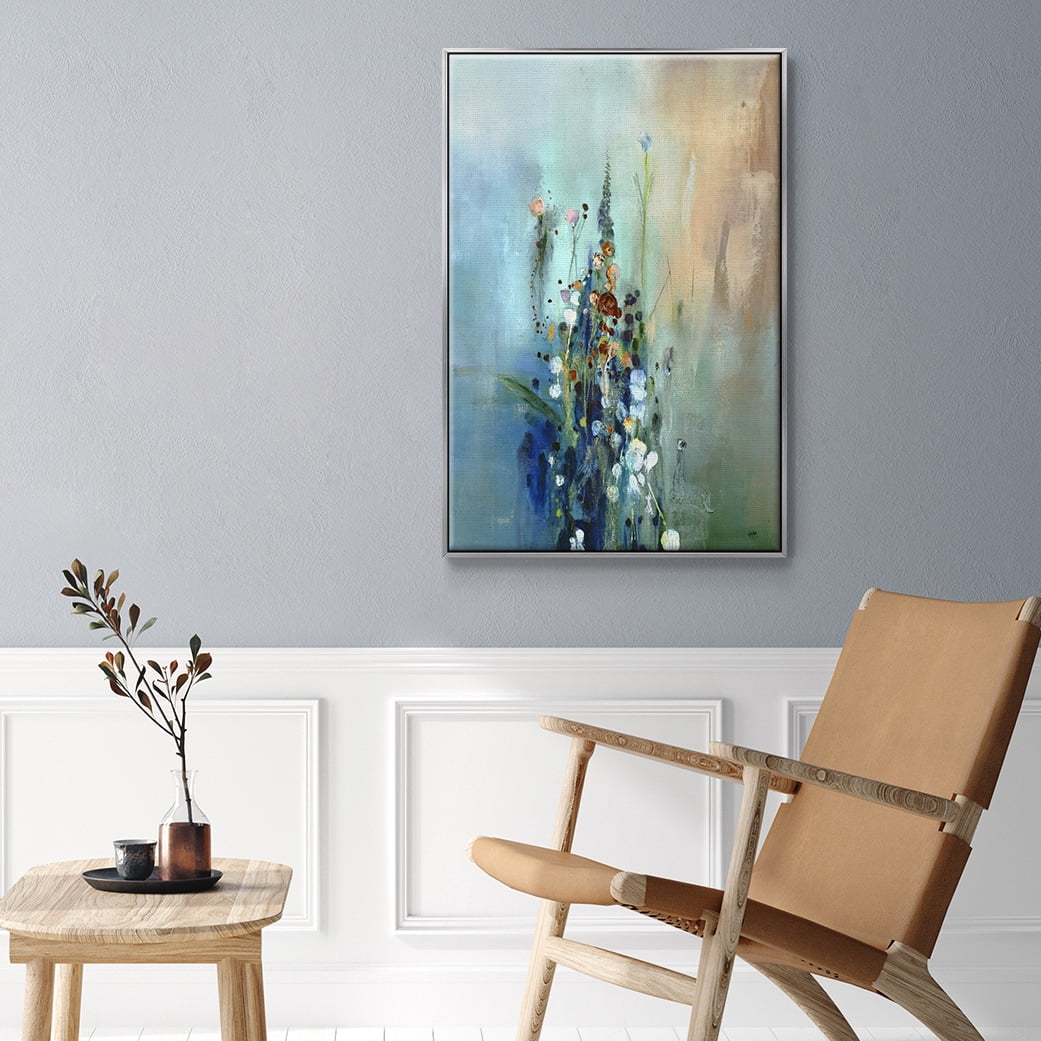 Current Air I Framed Premium Gallery Wrapped Canvas - Ready to Hang - 27 x 41 - Silver Floating Frame