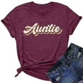 thumbnail image 3 of Auntie T Shirt Women Cute Heart Print Aunt Tops Tees Casual Short Sleeve Vacation Shirts Tops Blank Athletic Shirts Women S T Shirts Long Sleeve Shirts Tall Shirts Women Tech Stretch Striped Short, 3 of 3