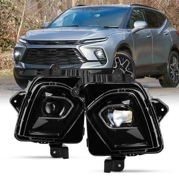 AKKON - Fits 2023-2024 Chevy Blazer [Full LED] Projector Black Headlights Headlamp Pair Driver   Passenger Replacement