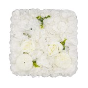 Miumaeov Artificial Roses Flower Panels Silk Fabric Floral Wall Backdrop Mats for Wedding Engagement Party Event Decor 15x15 White 12PCS