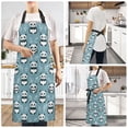 thumbnail image 6 of Kitchen Apron with 2 Pockets Adjustable waterproof Cooking Aprons for Women Men Chef Pandas Sitting and Leaf, 6 of 7