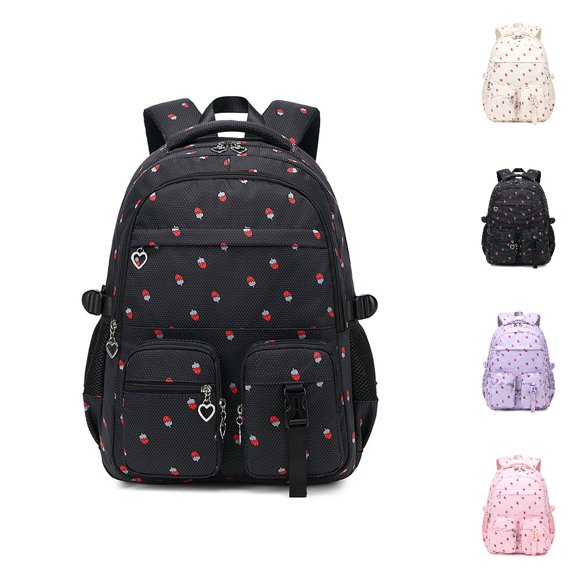 HJYCHN School Backpack for Girls Large Capacity Lightweight Bookbag for Kids Girls Boys Elementary to High School Students School Backpacks Black One Size