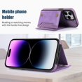 thumbnail image 4 of Dteck Crossbody Wallet Case for iPhone 15 Pro Max with RFID Blocking Card Slot Holder,Magnetic Flip Folio Purse Case,PU Leather with Bling Diamond Design Hangbag with Detachable Lanyard Strap,Purple, 4 of 8