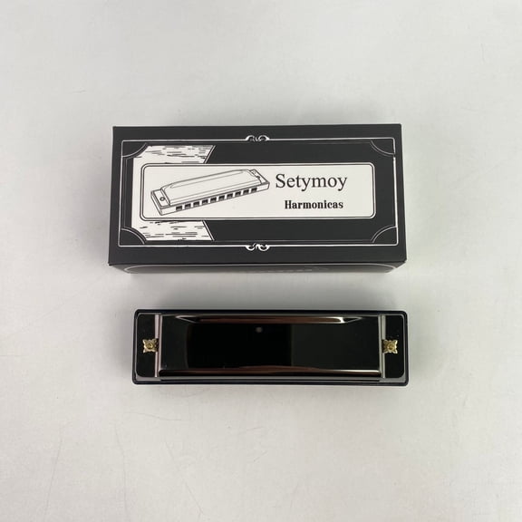 Setymoy Harmonicas,Harmonica Mouth Organ Harp 10 Hole E Flat, Diatonic Harmonica for Beginner, Professional Player, Students gifts, Adult, Friends, Silver, Black