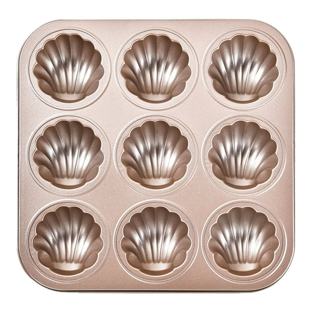 Molde Metálico Para Hornear Molde Para Magdalenas Antiadherente Estándar De 9 Cavidades Con Asa Horneado Metálico Inodoro Para Magdalenas De Huevo Molde Para Hornear Huellas De Conejito Molde Para M