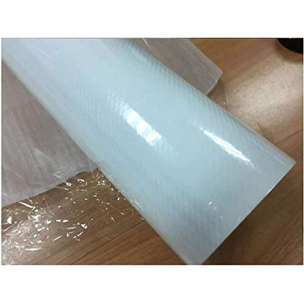 7D Premium High Gloss White Carbon Fiber Vinyl Film Wrap Bubble Free Air Release