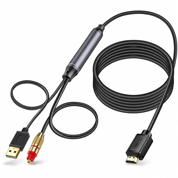 KSRplayer Convertidor de ARC a Audio Óptico HDMI – 24bit/192KHz, Adaptador de ARC a Toslink para HDTV, Barra de Sonido, Amplificador (para TV con Puerto ARC, No para eARC)