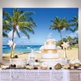 thumbnail image 2 of Tapiz para colgar en la pared con palmeras tropicales, playa, 150 x 100 cm, 2 of 2