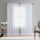 thumbnail image 1 of cortinas de tul blanco súper suaves y agradables al tacto para decoración de sala de estar, velo moderno de gasa sólida transparente, 1 of 4