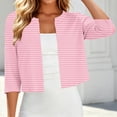 thumbnail image 5 of VBVC Women's Floral Print Cropped Cardigan , Ladies' 3/4 Sleeve Open Front Bolero Shrug , Lightweight Summer Dress Cover Up Top For Women, Pink , S-2XL, 5 of 7