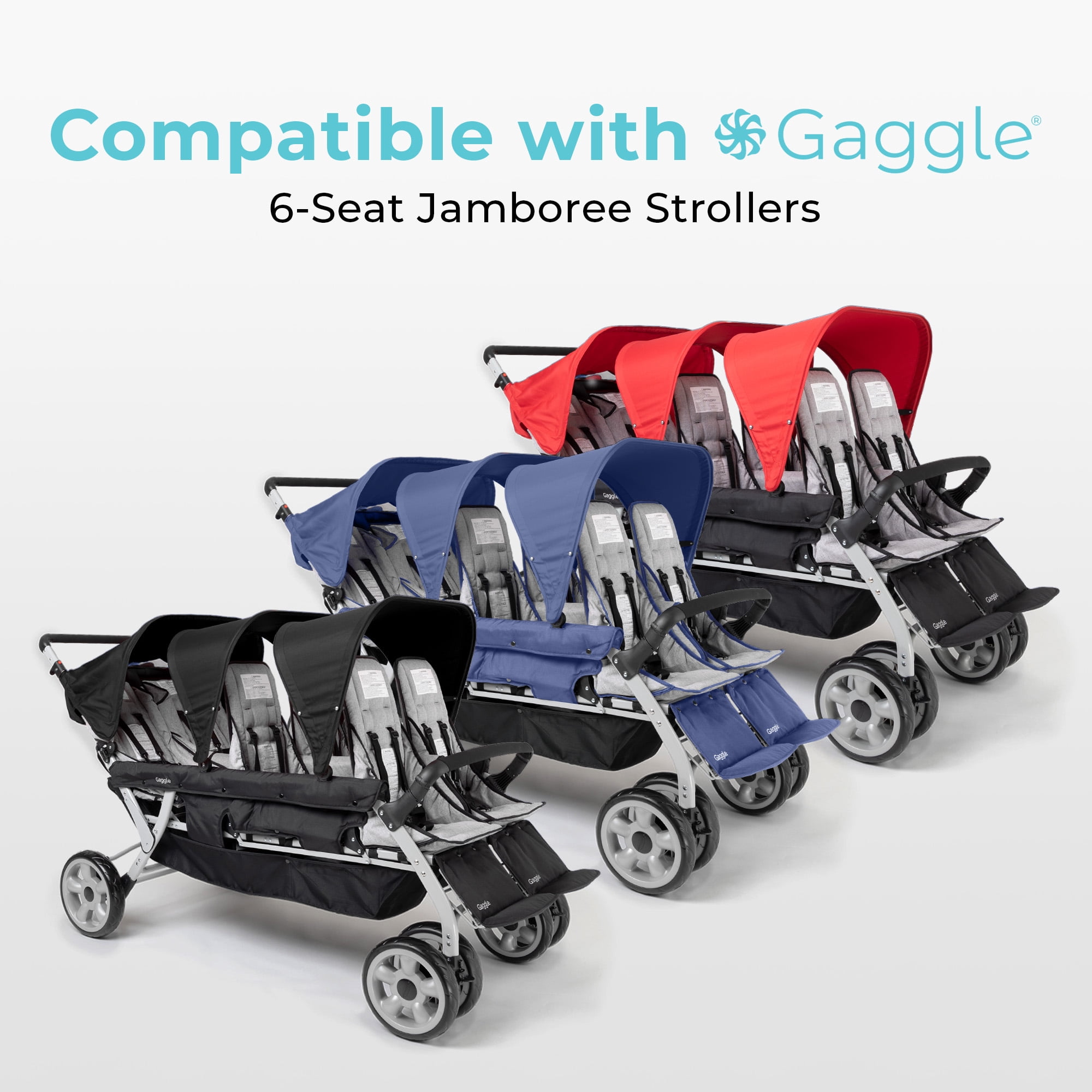 Foundations Jamboree 6 Seat Stroller Rain Cover 3 Pack, Easy to Use Snaps Surrounding a Mesh Window, Air Ventilation While Covered (Clear)