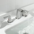 thumbnail image 5 of PARLOS Waterfall Widespread Two Handles Bathroom Sink Faucet , Brushed Nickel, 5 of 11