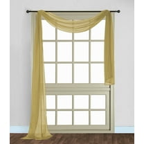 1 PC SOLID GOLD Scarf Hotel High Quality Elegant Window-Sheer Scarf Valance swag topper (37" x 216")