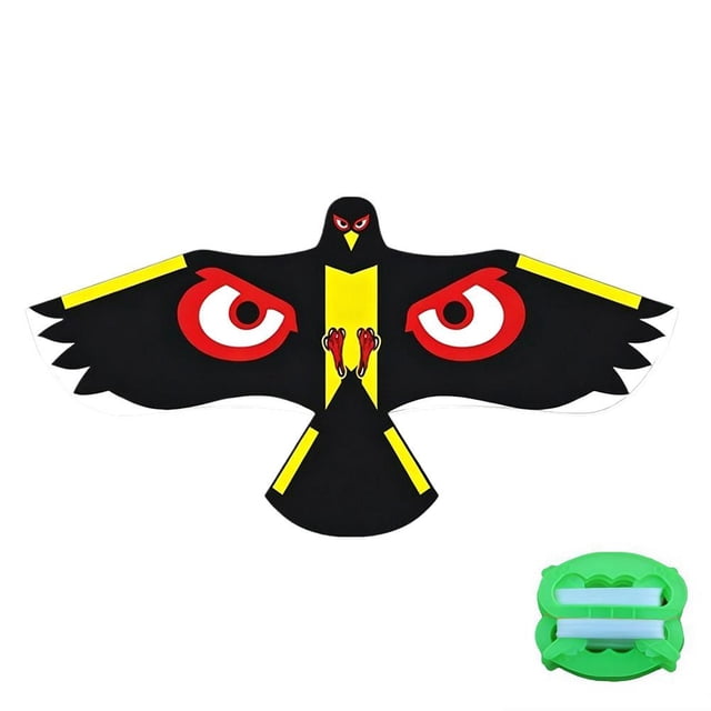 Lttoisl Large Big-Eyed Eagle Kite, 1.130m Line Outlet Bird Scarer, Realistic Plaid Cloth Hawk Design, Effective Crop Protection, Support Front Simulation Flying Bird Kite