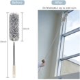 thumbnail image 4 of Microfiber Duster with Extension Pole(Stainless Steel) 30 to 100'', with Bendable Head, Extendable Long Duster for Cleaning Ceiling Fan, High Ceiling, Keyboard, Furniture Cars, 4 of 7