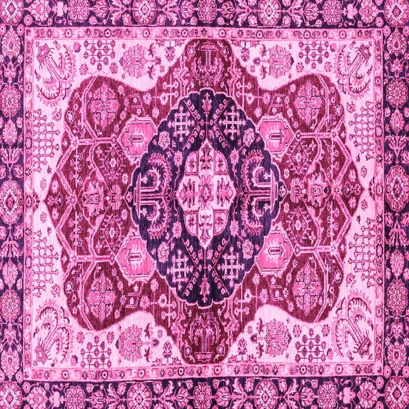 Ahgly Company Indoor Square Persian Pink Traditional Area Rugs, 6' Square