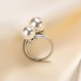 thumbnail image 2 of 3mm Silver Band Stainless Steel Womens Personality White Pearl Ring Size 6 7 8 9, 2 of 6
