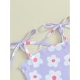 thumbnail image 6 of Musuos Toddler Girl Cute Swimsuit 6M 12M 18M 24M 3Y 4Y Sleeveless Square Neck Flower Print Tie Up Bathing Suit Summer Beach Wear, 6 of 10
